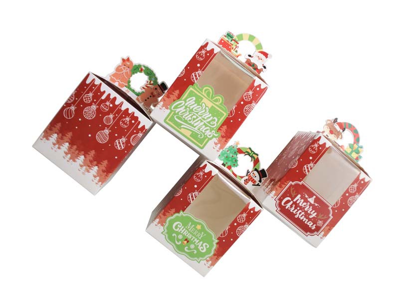 1 Set Quantity Christmas Cute Letter Window Muffin Box 12 (3 Each) Party Gift Wrapping Supplies