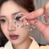 4#Silver large c hoop earrings
