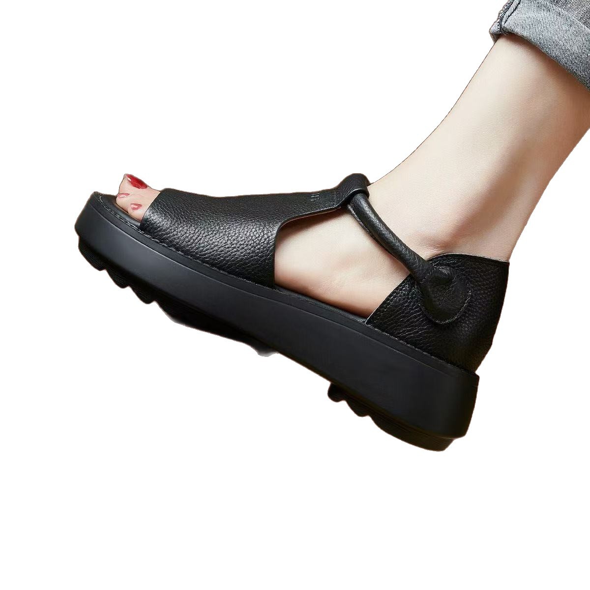 2026 zapatos de mujer de verano nuevos zapatos de suela gruesa velcro sandalias casuales de suela suave moda al por mayor