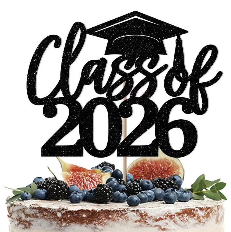 跨境毕业蛋糕装饰插牌2026届毕业证书毕业帽校园毕业主题派对蛋糕
