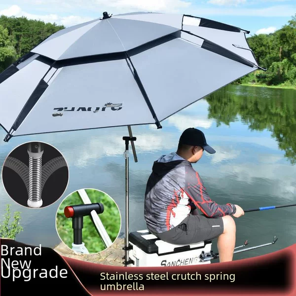 Fishing Umbrella Big Fishing Umbrella 2025 New Sunscreen Professional Thickened Universal Black Glue Outdoor High-end New Crutch Fishing Umbrella