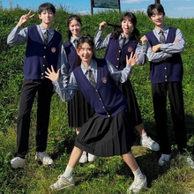 学院初高中生秋季运动会合唱朗诵演出服初高中学生班服套装学院风