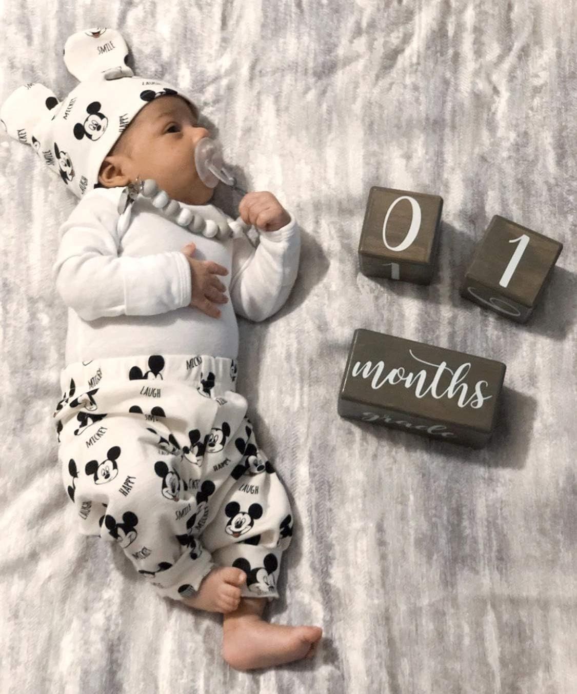 Luna llena digital de madera del Amazonas Brillo bebé Registro de crecimiento Tarjeta de Luna Llena 1 año hito foto Carretera