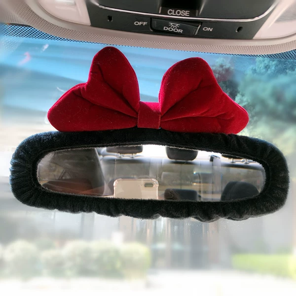 Black rear view mirror with bow