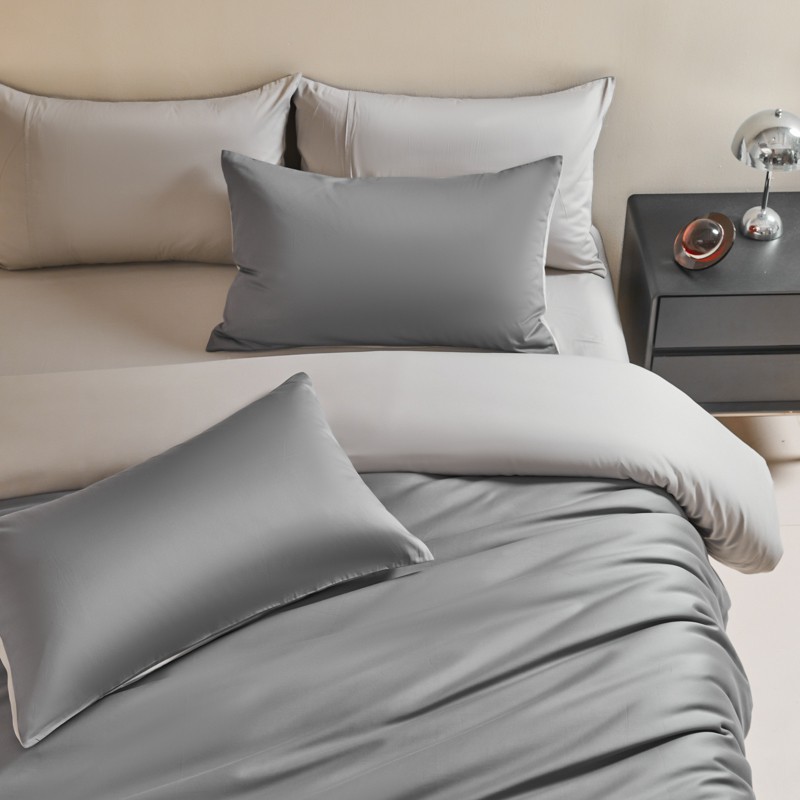 Luxurious Cotton Four-piece Sateen Bedding Set Solid Colour_voghion.com