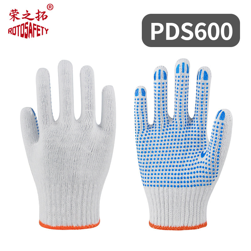 Trabajo en el sitio de construcción, guantes de hilo de algodón blanco engrosados y resistentes al desgaste, transpirables y absorbentes de sudor, protección laboral, reparación de automóviles, cepillado, guantes de hilo cálido
