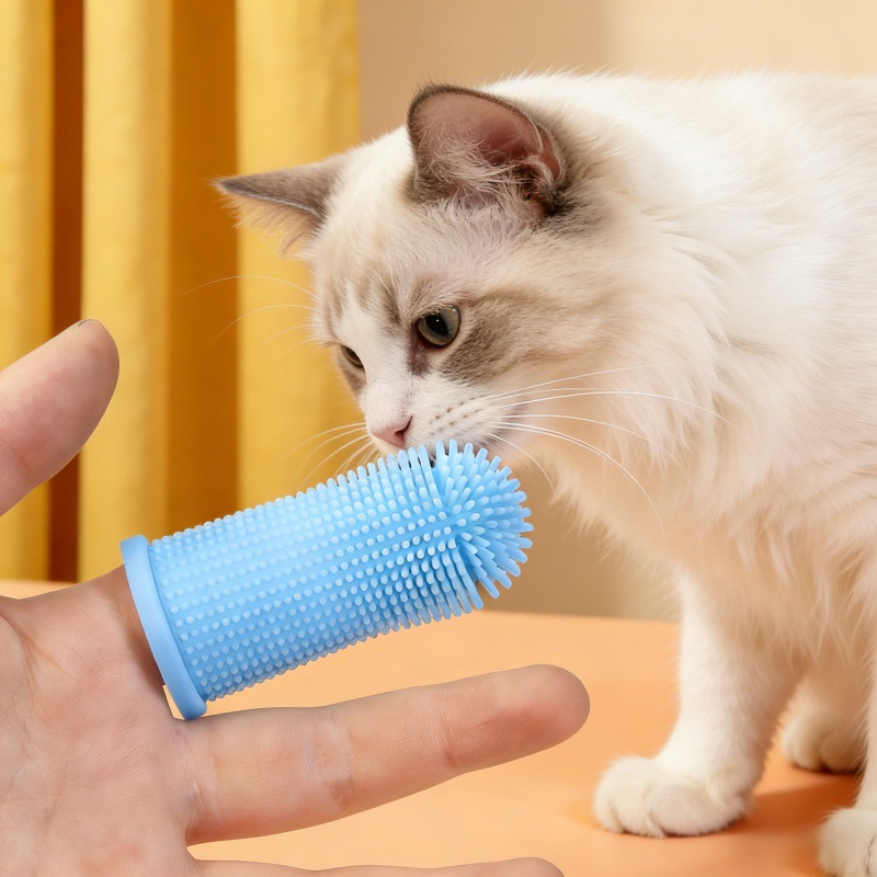 cepillo de dientes para mascotas para eliminar el mal aliento cepillo de dientes de silicona para gatos y perros cepillo de dientes de dedo para cuidado de dientes para mascotas cepillo de dientes desechable