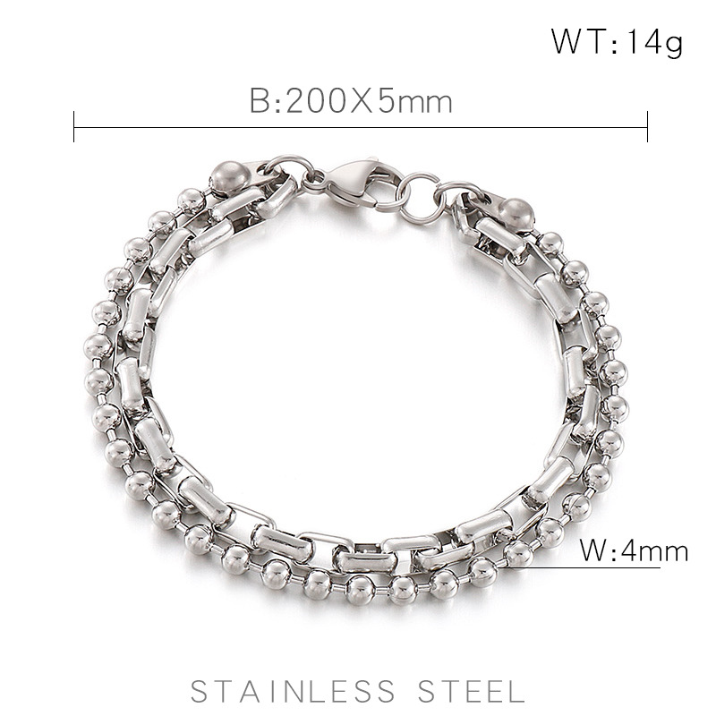 18g Weight PVD Coated 18K Gold Plated Geometric Titanium Steel Simple Style Waterproof Non Tarnish 304 Stainless Steel Bracelets