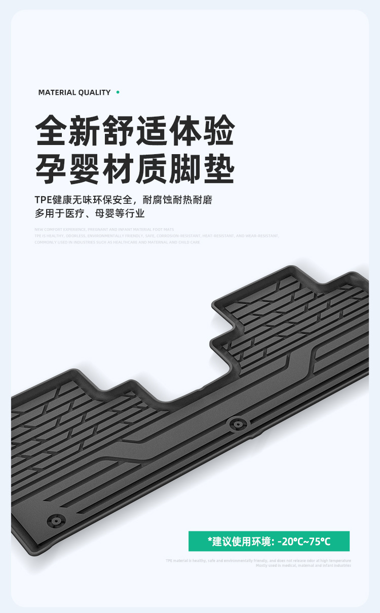 Suitable for 25 Denza N9 Car Floor Mats, All-Weather Tpe Floor Mats, Trunk Mats, Environmentally Friendly Seat Back Cushions