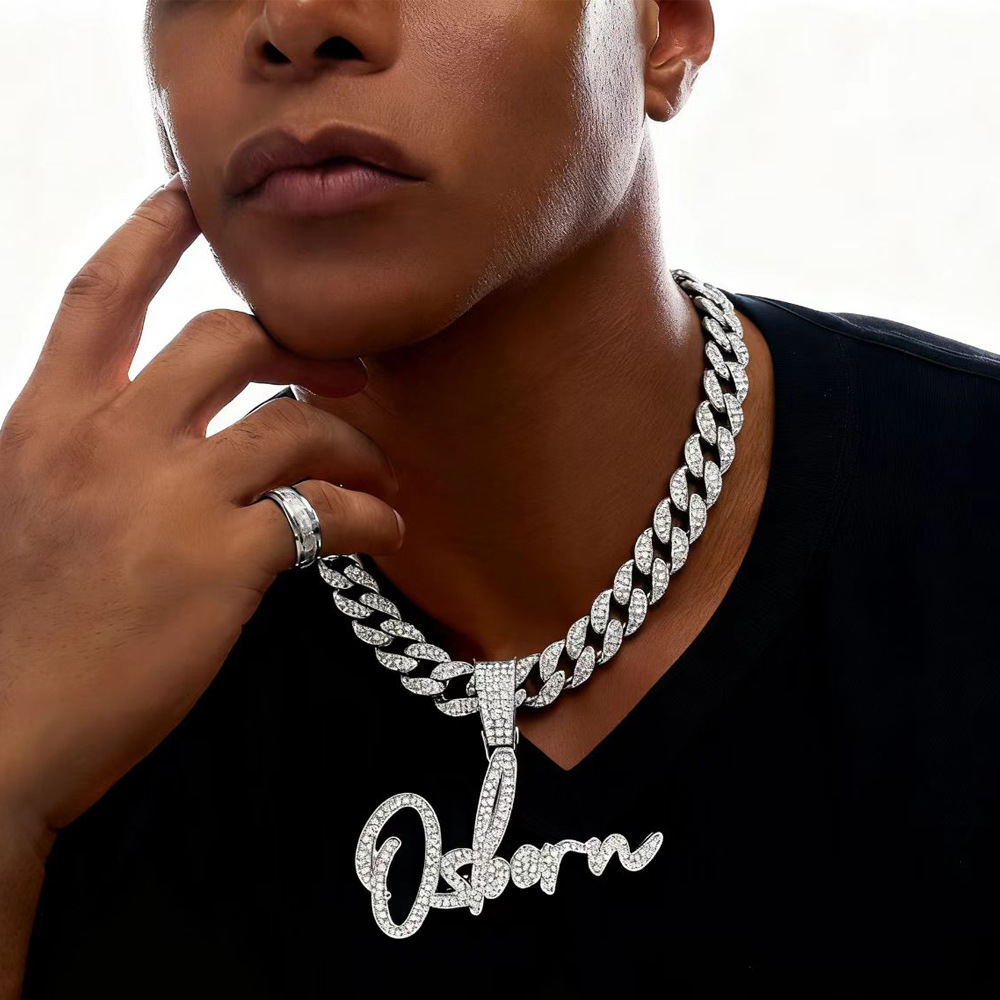 Europa y los Estados Unidos Hip Hop Collar Colgante de letras Osborn Nicho diseño Inswind nombre de hombre y mujer Collar personalizado