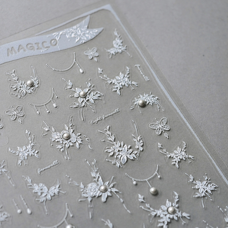 Iron Lace Pearl Flower Cluster Nail Stickers Kx395 French Elegant Style Flower Branch Butterfly Adhesive Nail Stickers Iron Lace Pearl Flower Cluster Nail Stickers Kx395 French Elegant Style Flower Branch Butterfly Adhesive Nail Stickers