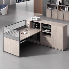 简约职员办公桌工位屏风l型三四电脑桌多人位办公室桌椅办公家具