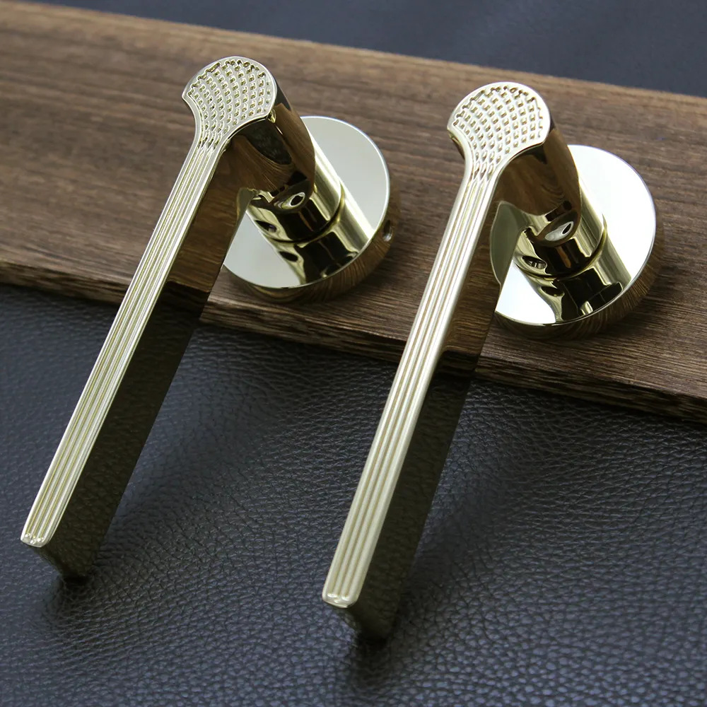Lelang patrón simple succión magnética Mute cerradura de la puerta del dormitorio americano cerradura de la puerta interior manija sólida cerradura dividida