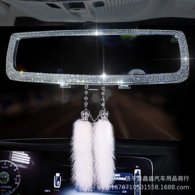 Sun visor rearview mirror, Korean Diamond-Encrusted Car Supplies Mirror