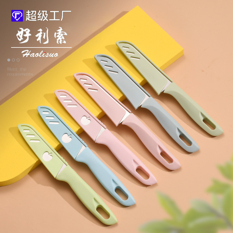 Cuchillo de frutas multifuncional de acero inoxidable cuchillo portátil de corte de frutas cuchillo de corte de verduras