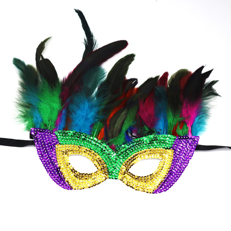 Carnaval europeo y americano Mardi Gras máscaras doradas morada-verde - sequela máscaras de fiesta bar transfronterizas