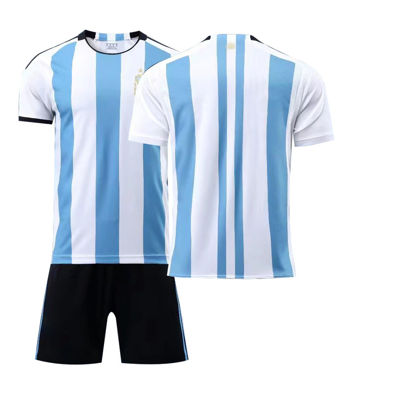 Verano Argentina fútbol uniforme niños traje de los hombres al aire libre correr deportes de secado rápido Massey Jersey mujeres adultas al por mayor