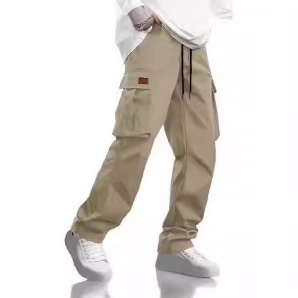 Suvised Uued Meeste Cargo püksid Viiginööriga Multi Pocket Casual Pants_voghion.com
