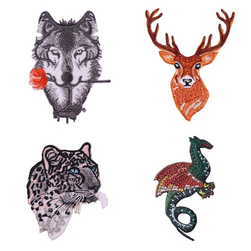 Yixiu embroidery cloth patch computer embroidery chapter boutique DIY burnt edge rose wolf clothes decorative patch patch patch cloth