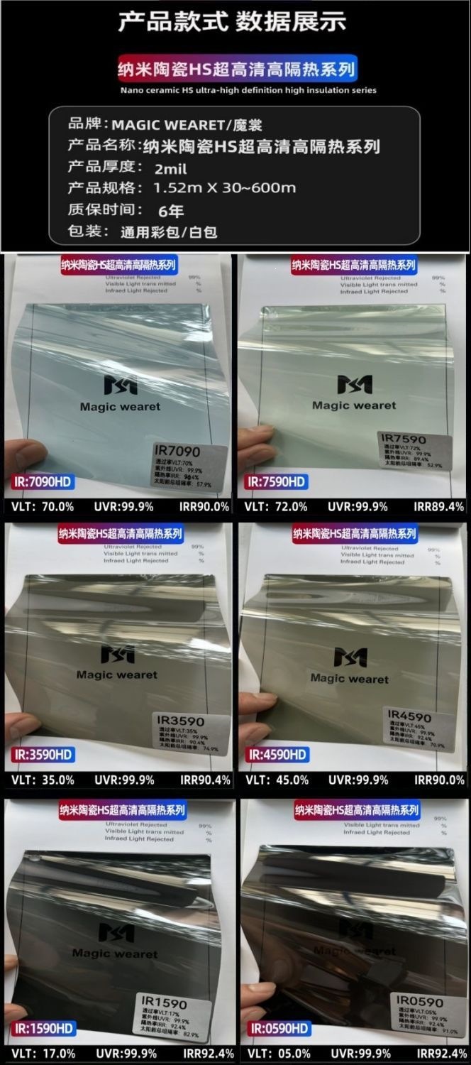 Car film, high thermal insulation solar film, high thermal insulation film, glass film, explosion-proof film, sun protection film, car sticker film 30m whole roll