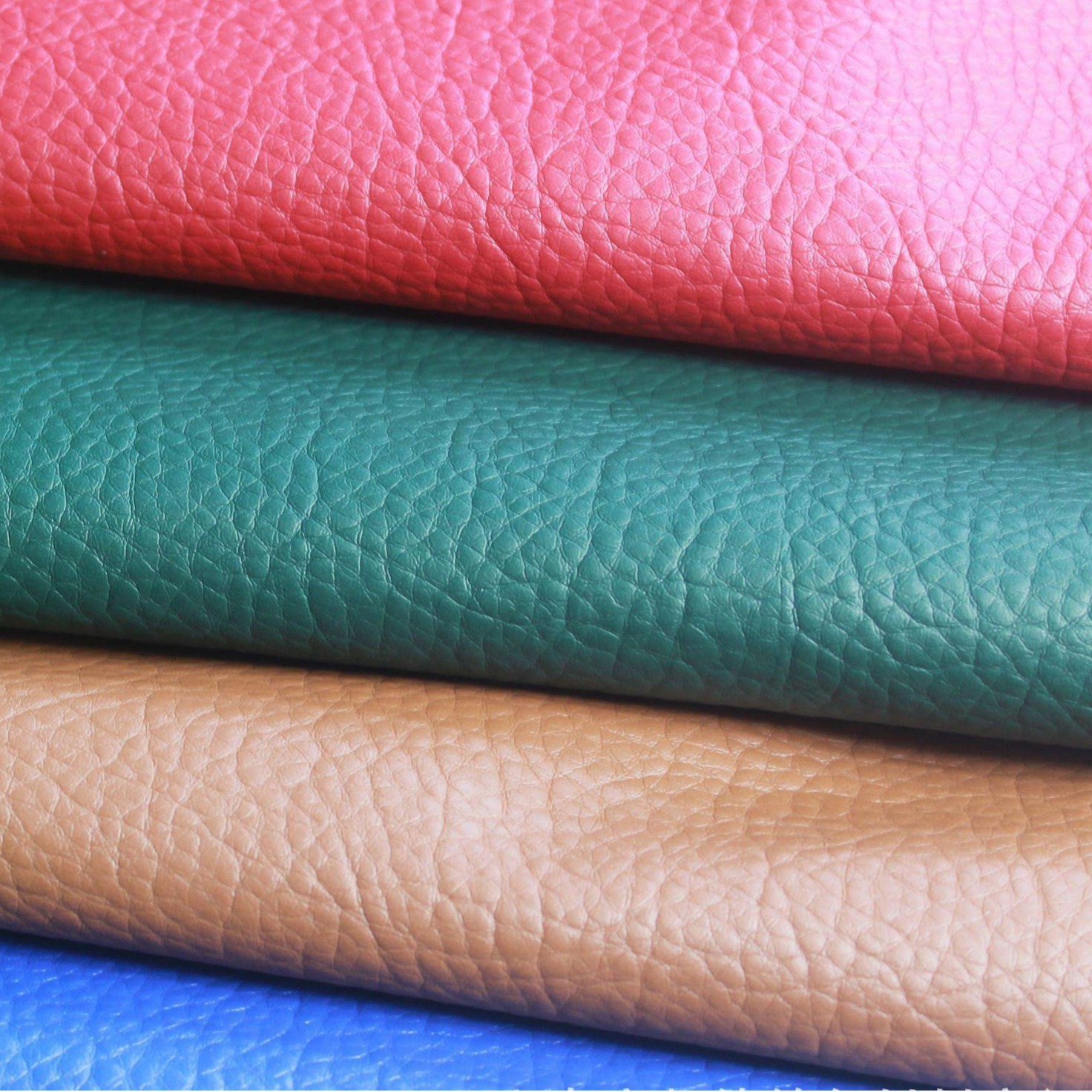 厂家 浅灰色皮革面料珠光压花人造革家居装饰半pu皮料软包面料