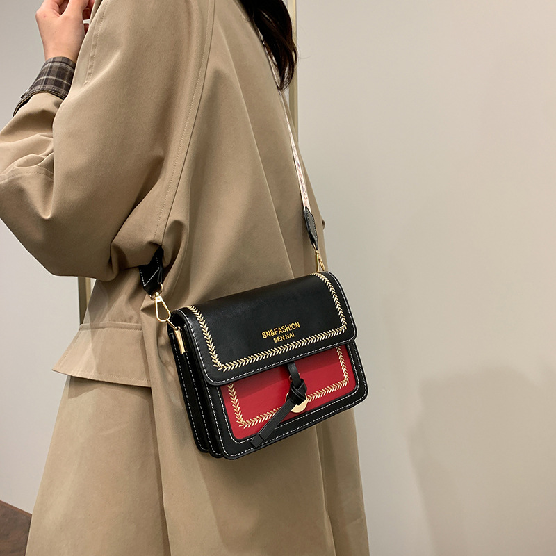 Los nuevos bolsos de moda populares de este año, celebridades de Internet para mujeres, bolsos de mujer con la misma textura, bandolera de banda ancha de estilo occidental 2024