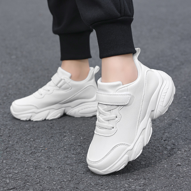Tenis Blancos Casuales para Niños de Microfibra Impermeables y Ligeros