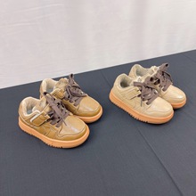 2025秋季新款儿童鞋批发男童二棉加绒AJ板鞋女童魔术贴软底德训鞋