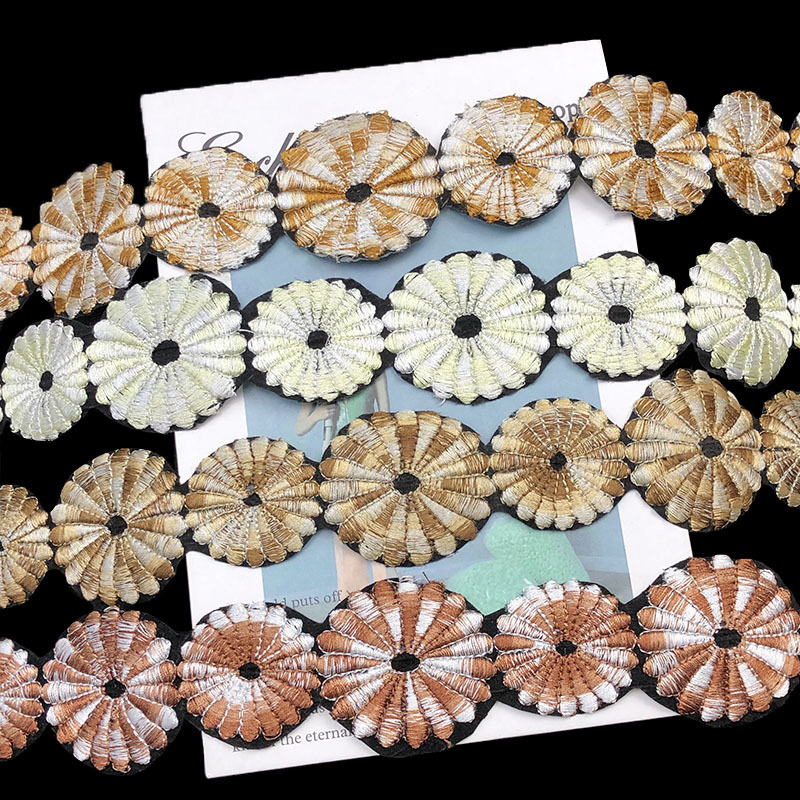 现货蕾丝太阳花新款背胶民族花边diy手工服装配件装饰补丁边lace