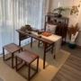 北美办公室实木休闲茶桌