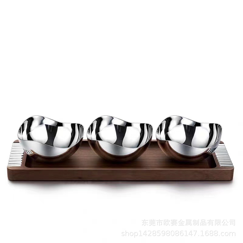 轻奢胡桃木干果盘家用茶几家用零食碗创意坚果盘茶托盘雅致