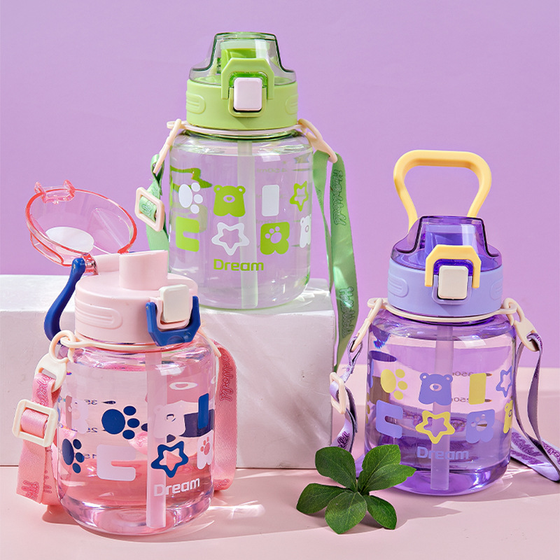 Yitong nueva taza de agua deportiva de gran capacidad taza de plástico de verano estudiantes de oficina adultos hervidor de agua portátil de paja