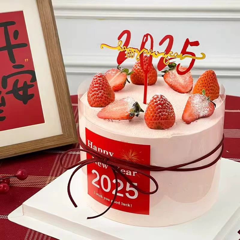 Акриловые топперы 2025 «Happy New Year» и наборы стикеров, миксы от 10 до 100 шт.