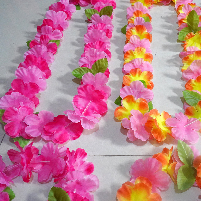 Hawaian color guirlanda set 30 flores de cabeza 18 flores de mano 6 decorados de baile de vacaciones