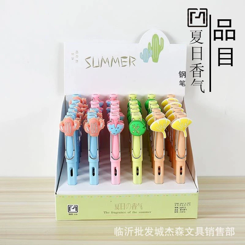 Товар может изменить чернильный мешок Студенческая ручка Симпатичная Серия ярких цветов Позитивная осанка Написание каллиграфии Практика Мультяшная ручка Висит
