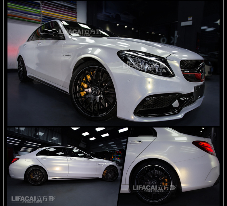 Car Color Changing Film White Film Sticker Pet Piano White Matte Glossy Crystal Carbon Fiber Full Body Interior