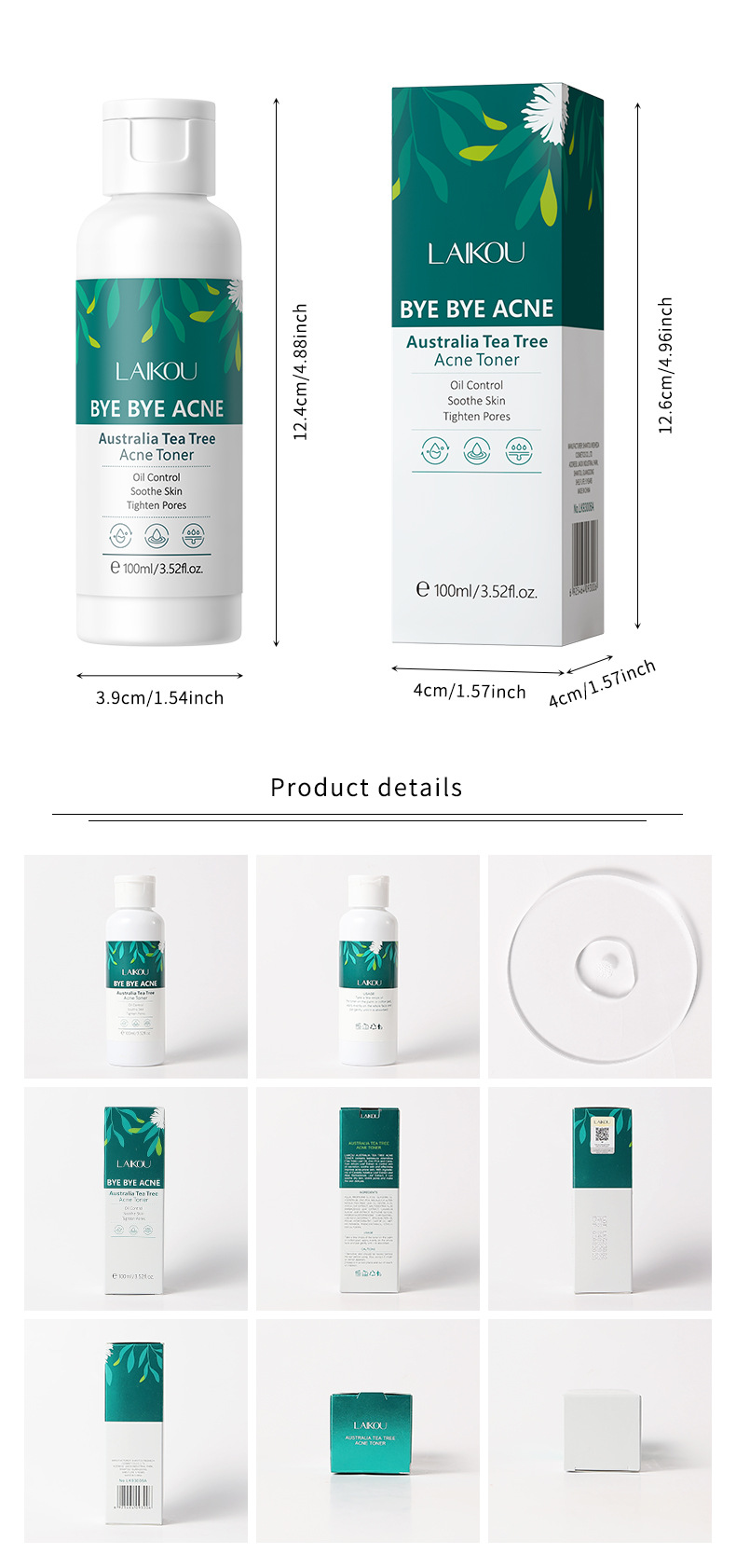 Manufacturer's in-stock cross-border LAIKOU Australian Tea Tree anti-acne Toner 100ml for hydrating and moisturizing undefined
