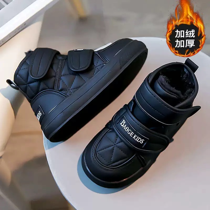 Boys' Snow Boots 2025 Winter New Waterproof Fleece-Lined Thickened Children's Cotton Boots Girls' Short Boots Warm Cotton Shoes Trendy