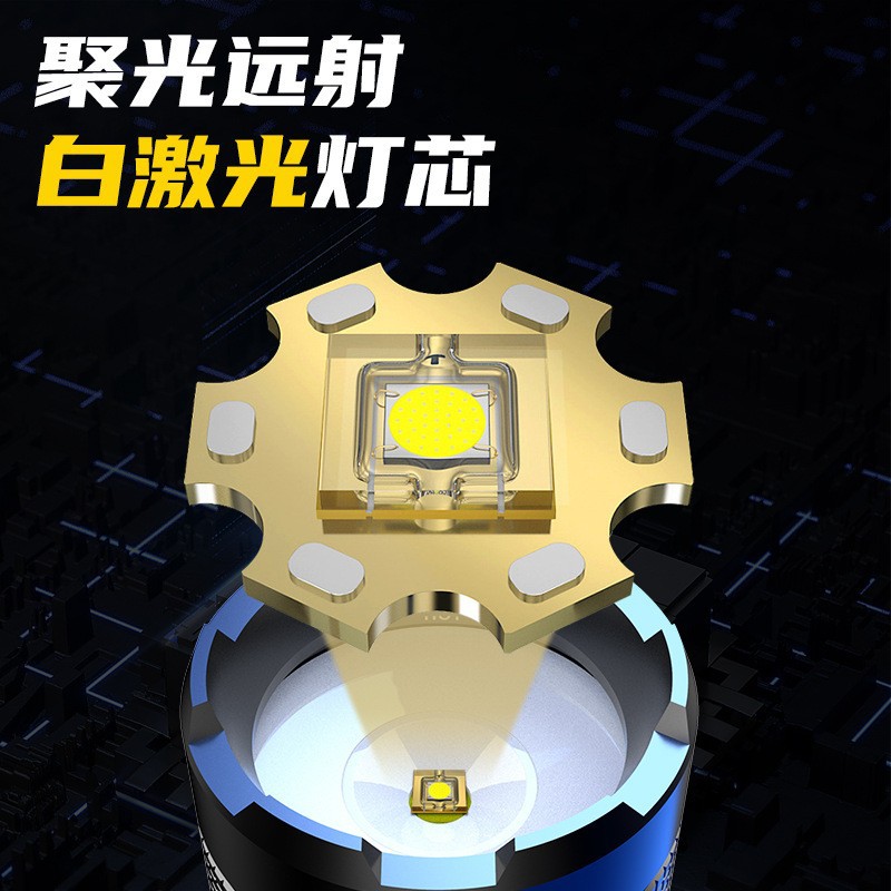 2024 nueva linterna láser blanca recargable TYPE-C linterna LED multifuncional para exteriores super brillante y brillante