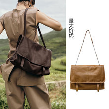 植鞣羊皮信使系列漫邮包大容量时尚复古休闲单肩斜挎邮差包女