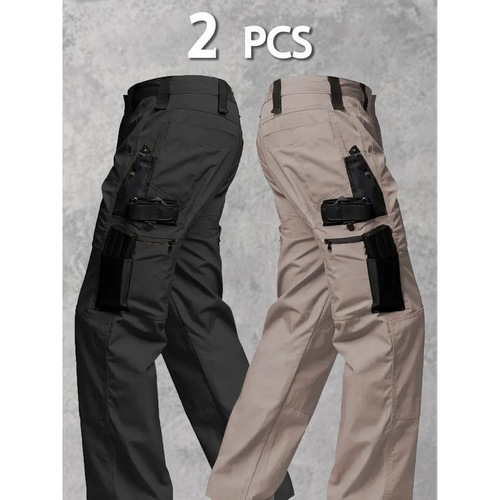 Men's solid color camouflage printed pocket zipper