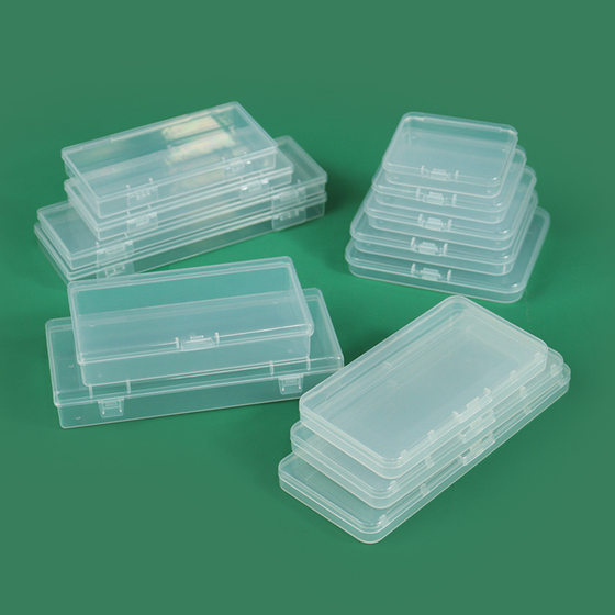 in stock Amazon PP plastic empty box small rectangular flat box stationery business card storage box jewelry small objects packaging box