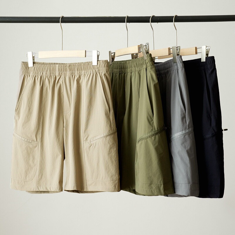 Lightweight and Quick-Drying Men's Large Size Woven Shorts, Sports Casual Knee-Length Shorts, Solid Color Mid-Length Pants, Summer Style, Men's Clothing