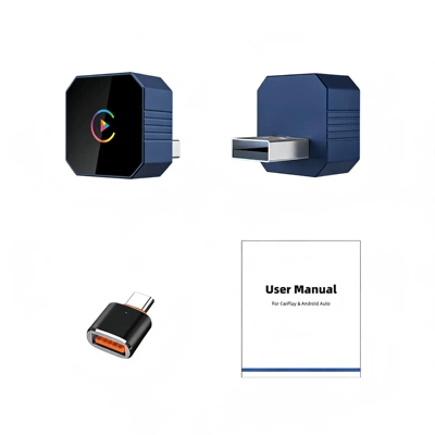 Simsiz CarPlay və Android Auto Carplay Box/Android Auto - 2-in-1-horizontal-plug-in-type-blue-color-mark