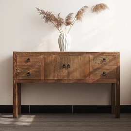 新中式老榆木电视柜家用落地多功能收纳展示柜橱客厅靠墙餐边柜