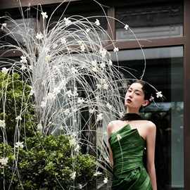 仿真花垂吊冰丝婚庆用花手捧花插花装饰商场美陈家居软装假花跨境