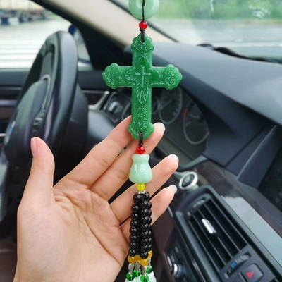 interior decoration pendant – Car hanging - jade-cross-bead-pendant-style