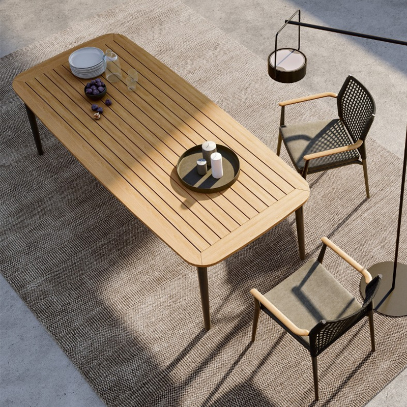 Balcón al aire libre silla de caña ocio patio villa mesa de caña silla jardín al aire libre mesa de té conjunto de muebles combinados