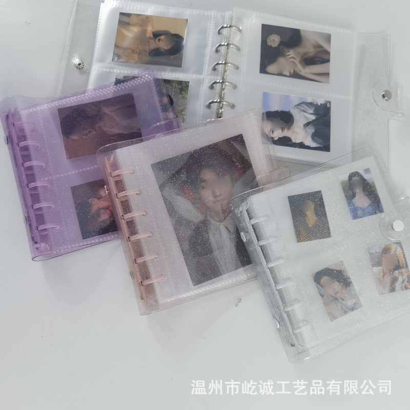 Wholesale supply of color clip A7 loose-leaf PP photo album Polaroid album 5 x 5 sticker storage book