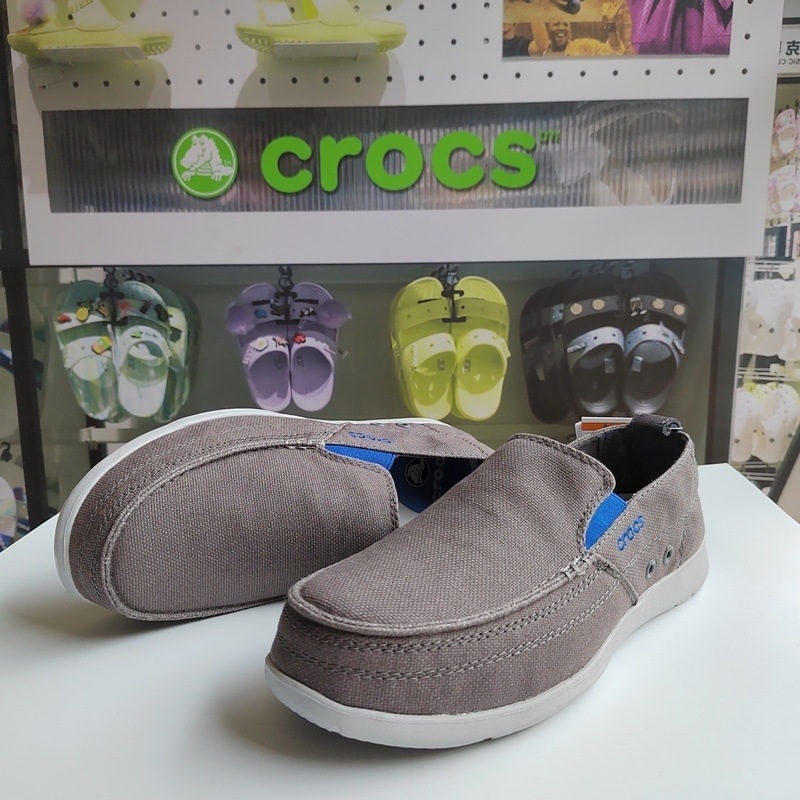 Cross卡洛驰新款男鞋沃尔卢帆布鞋男士低帮一脚蹬单鞋透气休闲懒